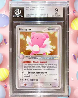 POKEMON BGS 9 BLISSEY EX HOLO 101/115 EX UNSEEN FORCES ENGLISH 2005! - Image 1
