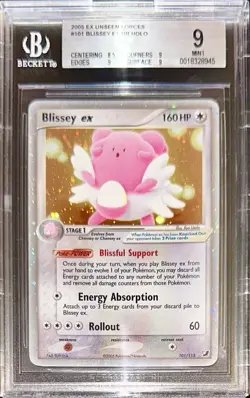 POKEMON BGS 9 BLISSEY EX HOLO 101/115 EX UNSEEN FORCES ENGLISH 2005! - Image 2