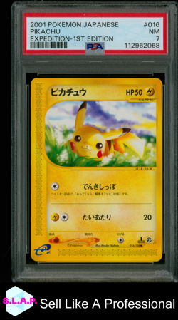 PIKACHU EXPEDITION-1ST EDITION POKEMON JAPANESE EXPEDITION 2001 016 PSA 7 - Image 1