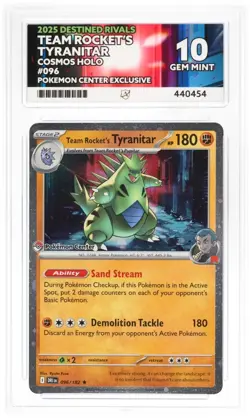 Team Rocket Tyranitar Pokemon Centre Exclusive 096 ACE 10 Gem Mint - Image 1