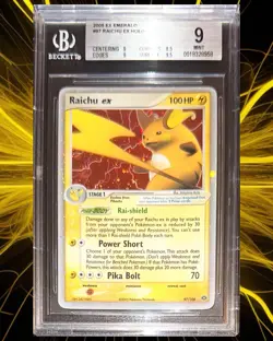 POKEMON BGS 9 RAICHU EX HOLO 97/106 EX EMERALD ENGLISH 2005! - Image 1