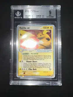 POKEMON BGS 9 RAICHU EX HOLO 97/106 EX EMERALD ENGLISH 2005! - Image 3