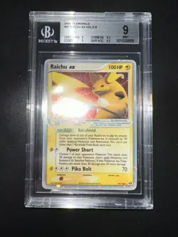 POKEMON BGS 9 RAICHU EX HOLO 97/106 EX EMERALD ENGLISH 2005! - Image 4