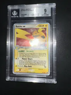POKEMON BGS 9 RAICHU EX HOLO 97/106 EX EMERALD ENGLISH 2005! - Image 5