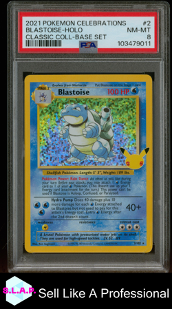 BLASTOISE-HOLO CLASSIC COLL-BASE SET POKEMON CELEBRATIONS 2021 2 PSA 8 - Image 1