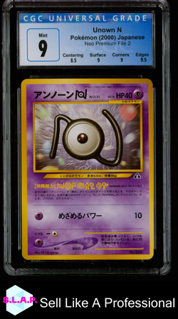 UNOWN N POKEMON 201 2000 NEO PREMIUM FILE 2 NON FOIL JAPANISCH CGC 9 - Image 1