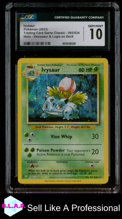 IVYSAUR VENUSAUR &AMP; LUGIA EX DECK - CLV HOLO 002/034 POKEMON CGC 10 - Image 1