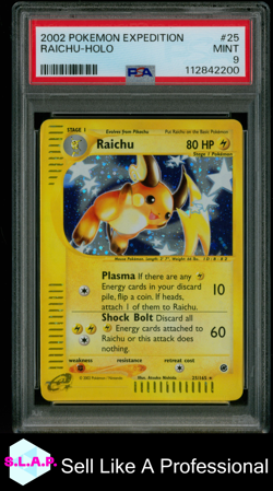 RAICHU-HOLO POKEMON EXPEDITION 2002 25 PSA 9 - Image 1