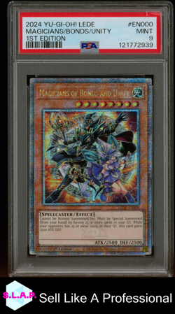 MAGICIANS/BONDS/UNITY 1ST EDITION YU-GI-OH! LEDE QCSR 2024 EN000 PSA 9 - Image 1