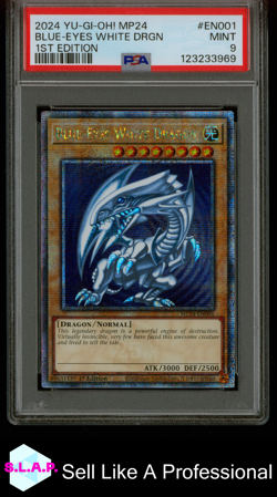 BLUE-EYES WHITE DRGN 1ST EDITION YU-GI-OH! MP24-25TH ANN QCSR 2024 EN001 PSA 9 - Image 1
