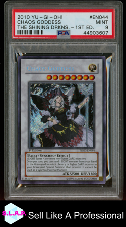CHAOS GODDESS THE SHINING DARKNESS YU-GI-OH! TSHD 2010 EN044 1st EDITION PSA 9 - Image 1