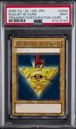 2000 YU-GI-OH! JPN PROMO TOURNAMENT PARTICIPATION CARD DUELIST ID CARD PSA 9 - Image 1