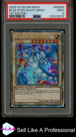 BLUE-EYES WHITE DRGN 1ST EDITION YU-GI-OH! RA04 QCSR 2025 EN002 PSA 9 - Image 1