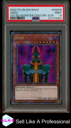 JINZO 1ST ED-QUARTER CENTURY SCR. YU-GI-OH! RA03 2024 EN099 PSA 9 - Image 1
