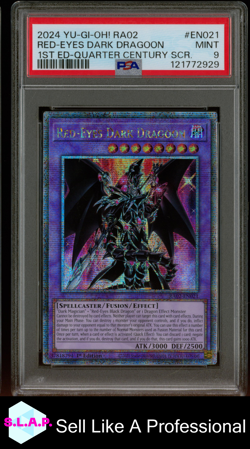 RED-EYES DARK DRAGOON 1ST ED-QUARTER CENTURY SCR YU-GI-OH! RA02 2024 EN021 PSA 9 - Image 1