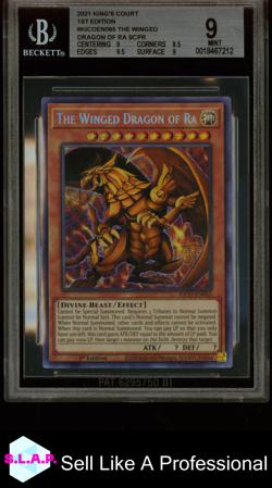 THE WINGED DRAGON OF RA SCPR 2021 YU-GI-OH 1ST EDITION KICOEN065 BGS 9.0 - Image 1