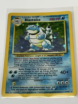 Pokemon TCG Blastoise Base Set Holo Rare Card 2/102 - LP - Image 3