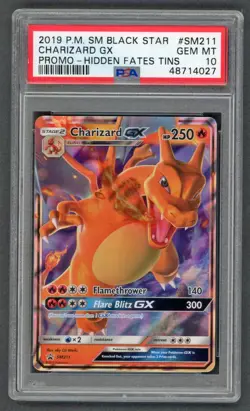 Pokemon Cards - PSA 10 Charizard GX SM211 - Hidden Fates Tins - PSA10 - GEM MT - Image 1