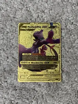 Pokemon Mewtwo & Mew GX HP270 Tag Team Gold Foil Display Card - Image 1