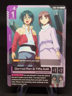 Gundam TCG Card Game Dual Impact Foil Rare GD02 R-094 Garrod Ran & Tiffa Adill - Image 1