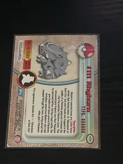 #111 Rhyhorn Nintendo Topps Pokemon Card 2000s - Image 2