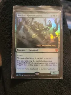 Greenwarden Zendikar Rising Prerelease Card Ancient Foil Edition Magic MTG - Image 1
