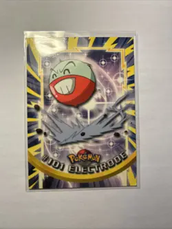 #101 ELECTRODE Blue Logo Pokemon Topps TV Animation Edition Trading Card 2000 - Image 1