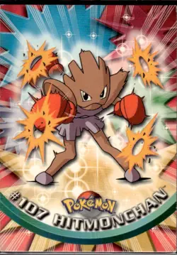 Hitmonchan #107 - Topps BLUE LOGO - TV Series Pokemon Card - NON-HOLO - Image 1