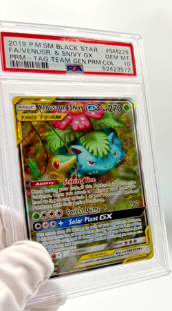 Pokemon Cards - PSA 10 Venusaur & Snivy GX SM229 - Tag Team Promo FA - GEM MT - Image 3