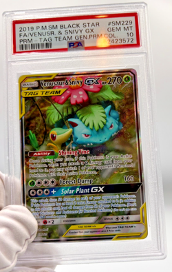 Pokemon Cards - PSA 10 Venusaur & Snivy GX SM229 - Tag Team Promo FA - GEM MT - Image 4