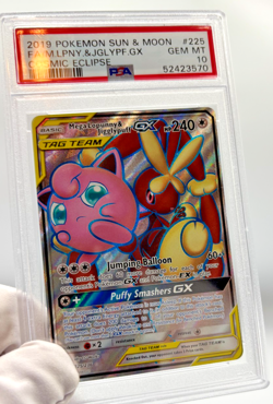 Pokemon Cards - PSA 10 Mega Lopunny & Jigglypuff GX 225/236 - Cosmic Eclipse - Image 4
