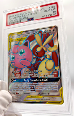 Pokemon Cards - PSA 10 Mega Lopunny & Jigglypuff GX 225/236 - Cosmic Eclipse - Image 5