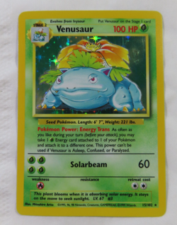 Venusaur Holo 15/102 Base Set Vintage Pokemon Card Rare!! LP/MP - Image 1
