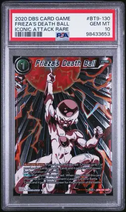 DRAGONBALL PSA 10 FRIEZA’S DEATH BALL BT9-130 ICONIC ATTACK RARE DBS CARD GAME - Image 1