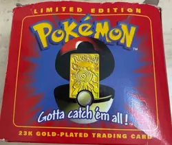 1999 Pokemon POLIWHIRL Burger King 23k Gold Plated Card Pokeball in Box - Image 2