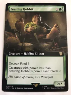 MTG Commander: LOTR Feasting Hobbit Extended Art 0120 NM Rare - Image 1