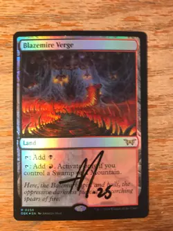 Magic the Gathering MTG foil Blazemire Verge Duskmourn signed NM - Image 1