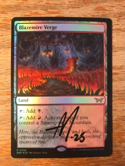 Magic the Gathering MTG foil Blazemire Verge Duskmourn signed NM - Image 2