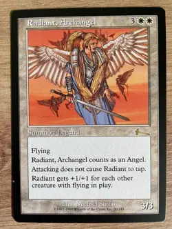 Radiant Archangel Engel Legende Magic Karte MtG Urza's Legacy - Image 1