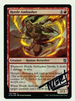 MTG Artist Proof Foil Horde Ambusher Magic The Gathering Signed Jacobson 12/30 - Image 1