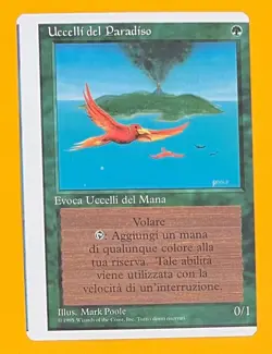 MTG BIRDS OF PARADISE (Italian) 4th Miscut, Misprint, Error (OldManMTG 012-412) - Image 1