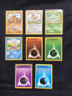 Pokemon Cards: Base Set 8 Card Non-Holo Lot - Image 1