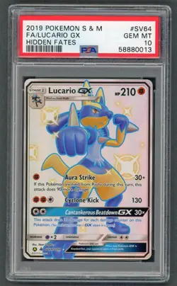 Pokemon Cards - PSA 10 Lucario GX SV64/SV94 - Hidden Fates FA - GEM MT - PSA10 - Image 1
