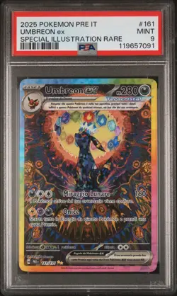 Pokemon PSA 9 Umbreon Ex #161 PRE IT Special Illustration Rare 2025 Italiano - Image 2