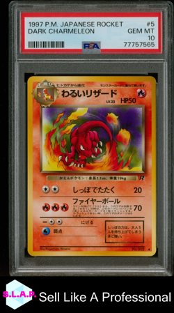 DARK CHARMELEON POKEMON JAPANESE ROCKET 1997 5 PSA 10 - Image 1