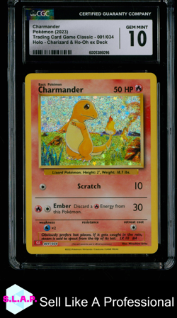 CHARMANDER TCG CLASSIC CHARIZARD HO-OH EX DECK CLC HOLO 001/034 POKEMON CGC 10 - Image 1