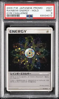 2009 POKEMON JPN PROMO GYM CHALLENGE #021 RAINBOW ENERGY-HOLO PSA 9 - Image 1