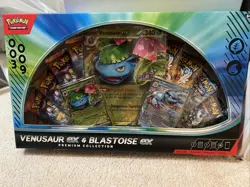 Pokemon TGC Venusaur ex and Blastoise ex Premium Collection GameStop IN HAND - Image 1