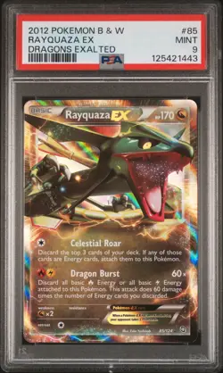 2012 POKEMON B&W DRAGONS EXALTED #85 RAYQUAZA EX PSA 9 - Image 1
