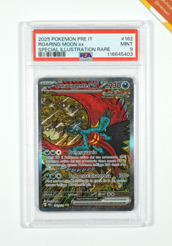 Pokemon PSA 9 Roaring Moon Ex #162 PRE IT Special Illustration 2025 Italiano - Image 1